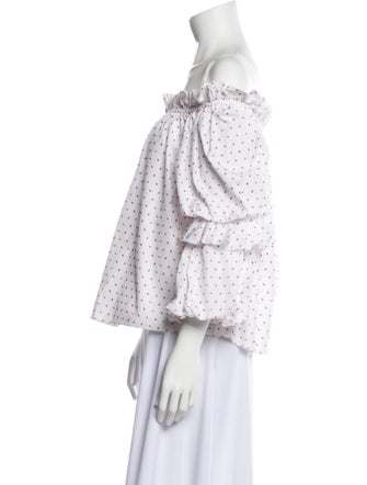 Caroline Constas Printed Off-The-Shoulder Blouse