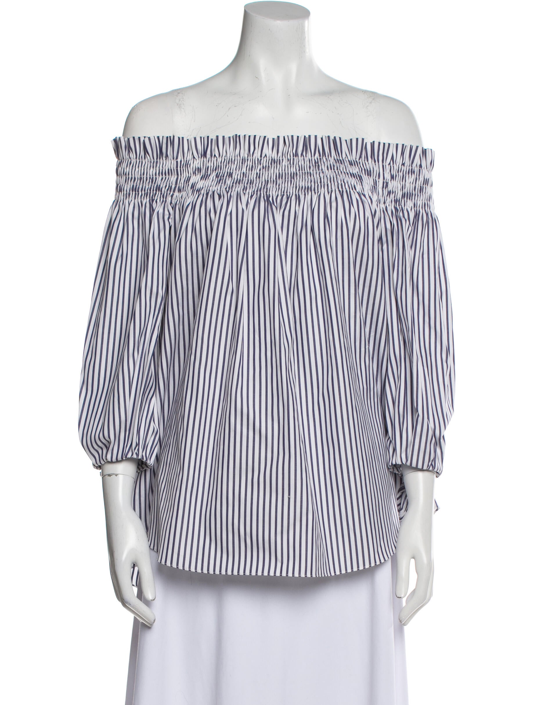 Caroline Constas Striped Off-The-Shoulder Blouse