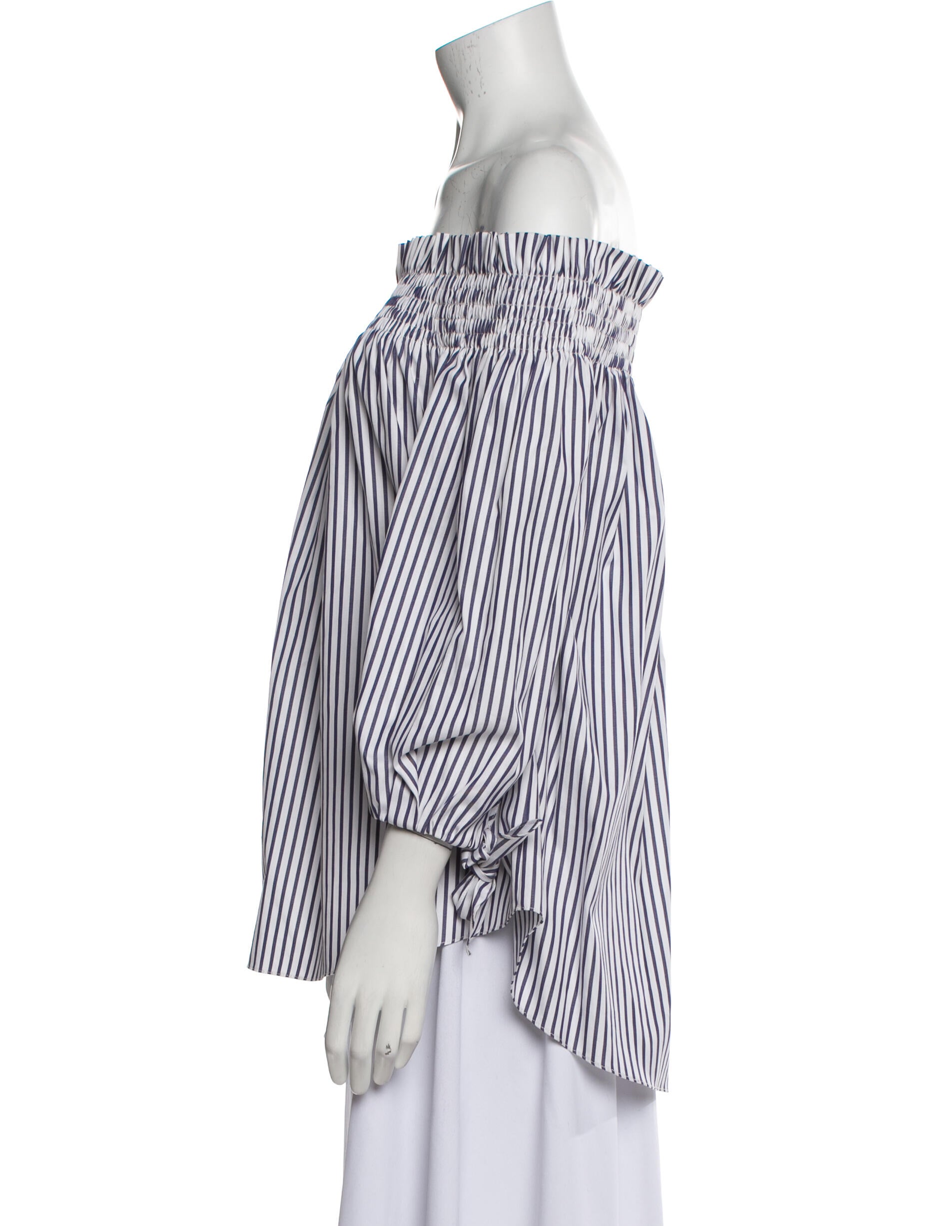 Caroline Constas Striped Off-The-Shoulder Blouse