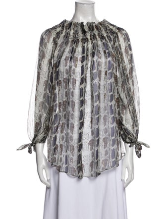 Caroline Constas Silk Printed Blouse