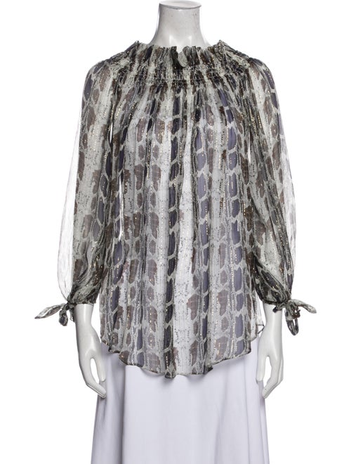 Caroline Constas Silk Printed Blouse