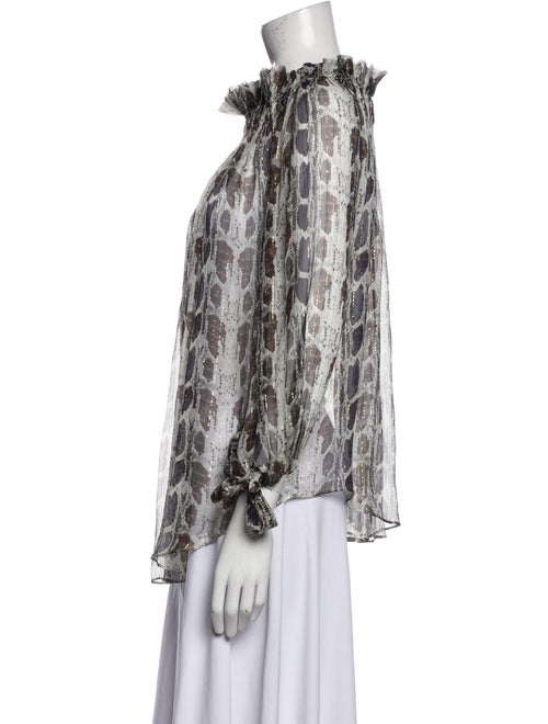 Caroline Constas Silk Printed Blouse