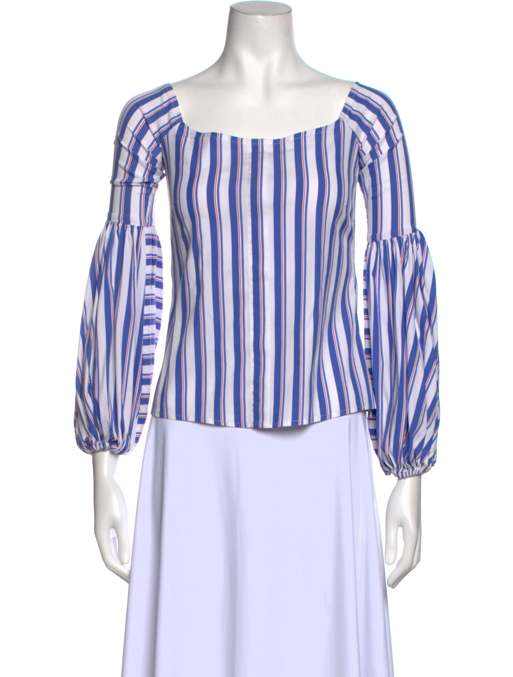 Caroline Constas Striped Off-The-Shoulder Blouse