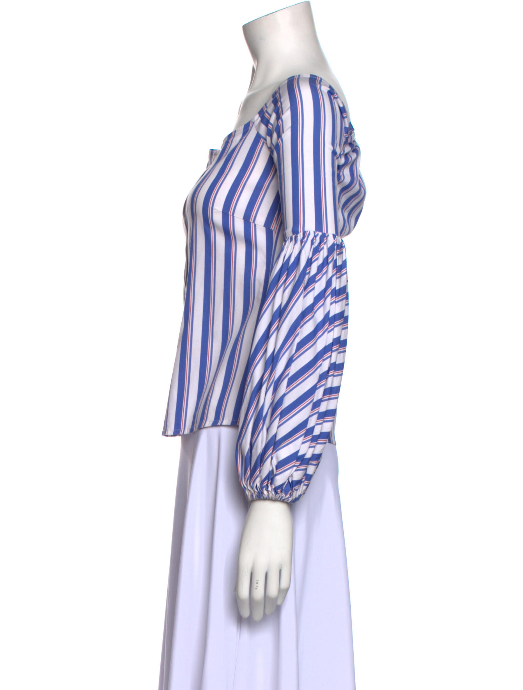 Caroline Constas Striped Off-The-Shoulder Blouse