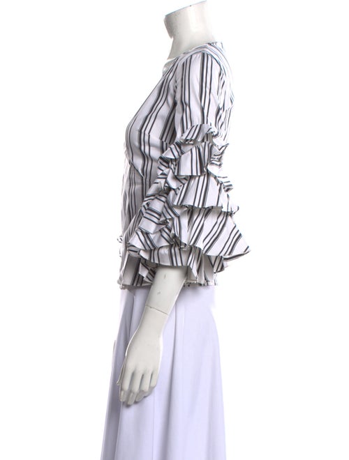 Caroline Constas Striped V-Neck Blouse