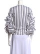 Caroline Constas Striped V-Neck Blouse