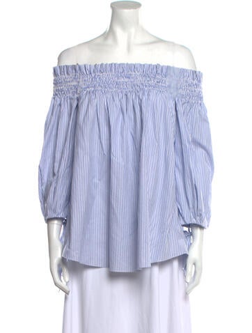 Caroline Constas Tops Striped Off-The-Shoulder Tank Top XS