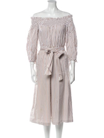 Caroline Constas Striped Off-The-Shoulder Jumpsuit