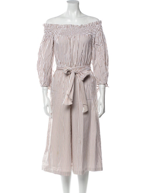 Caroline Constas Striped Off-The-Shoulder Jumpsuit