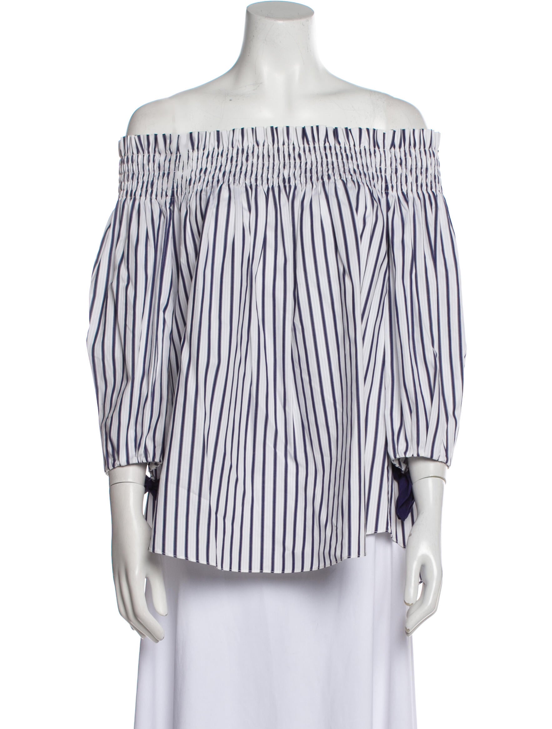 Caroline Constas Striped Off-The-Shoulder Blouse