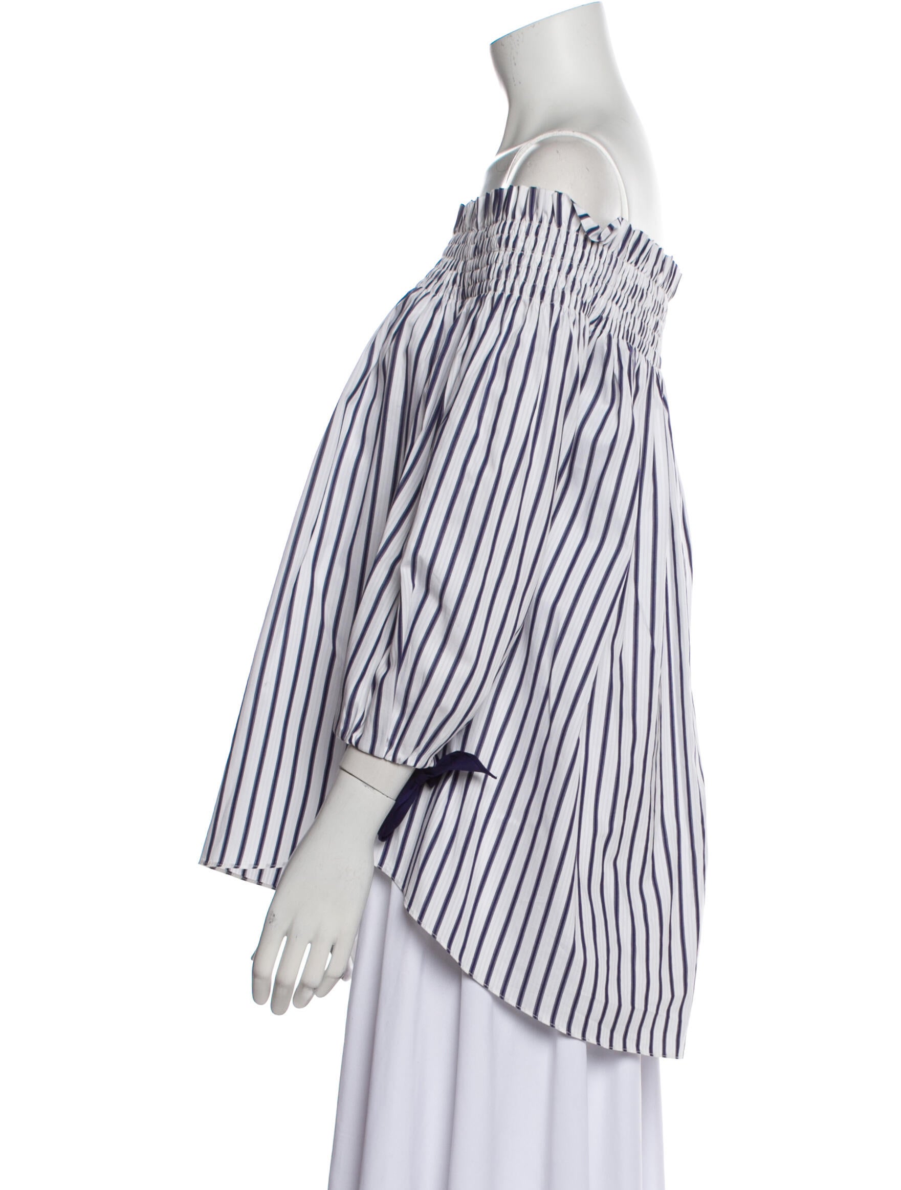 Caroline Constas Striped Off-The-Shoulder Blouse