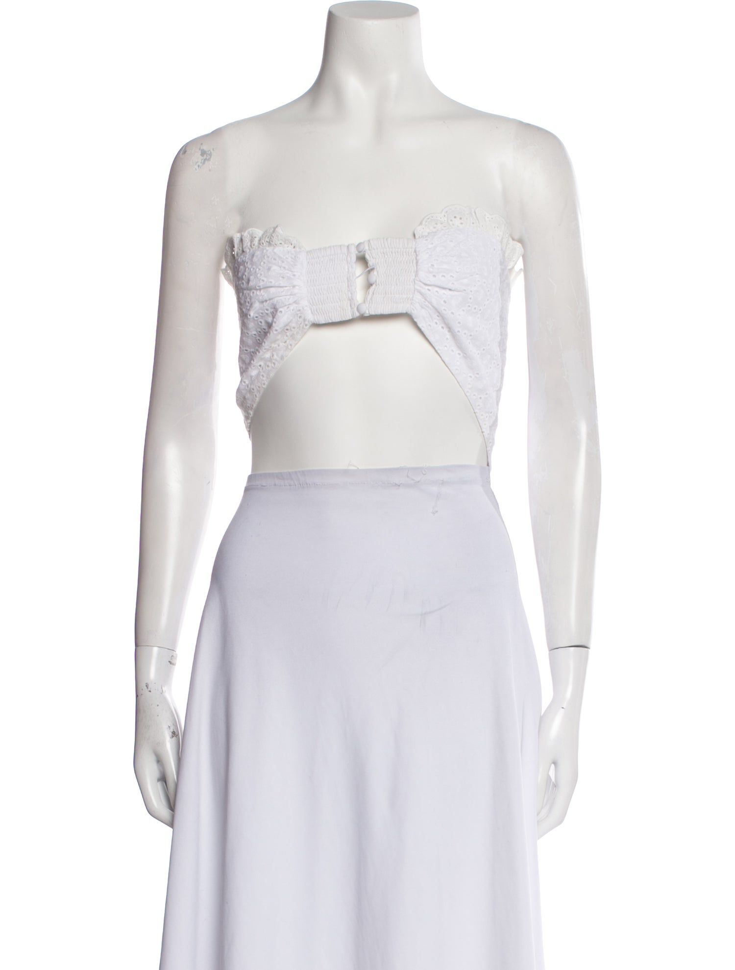 Caroline Constas Strapless Crop Top