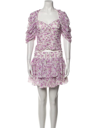 Caroline Constas Floral Print Skirt Suit