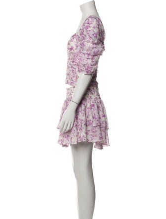 Caroline Constas Floral Print Skirt Suit