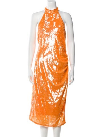 Caroline Constas Dresses Halterneck Midi Length Dress S