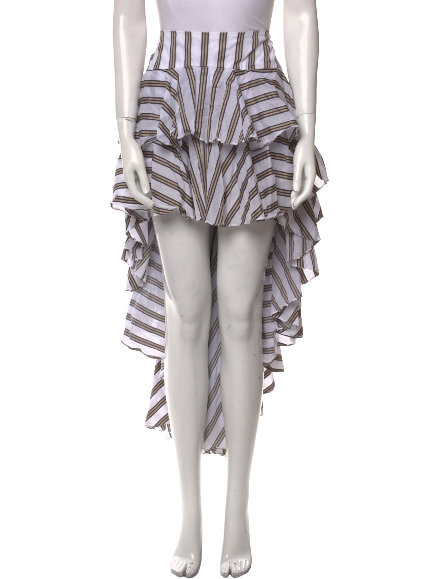 Caroline Constas Striped Midi Length Skirt