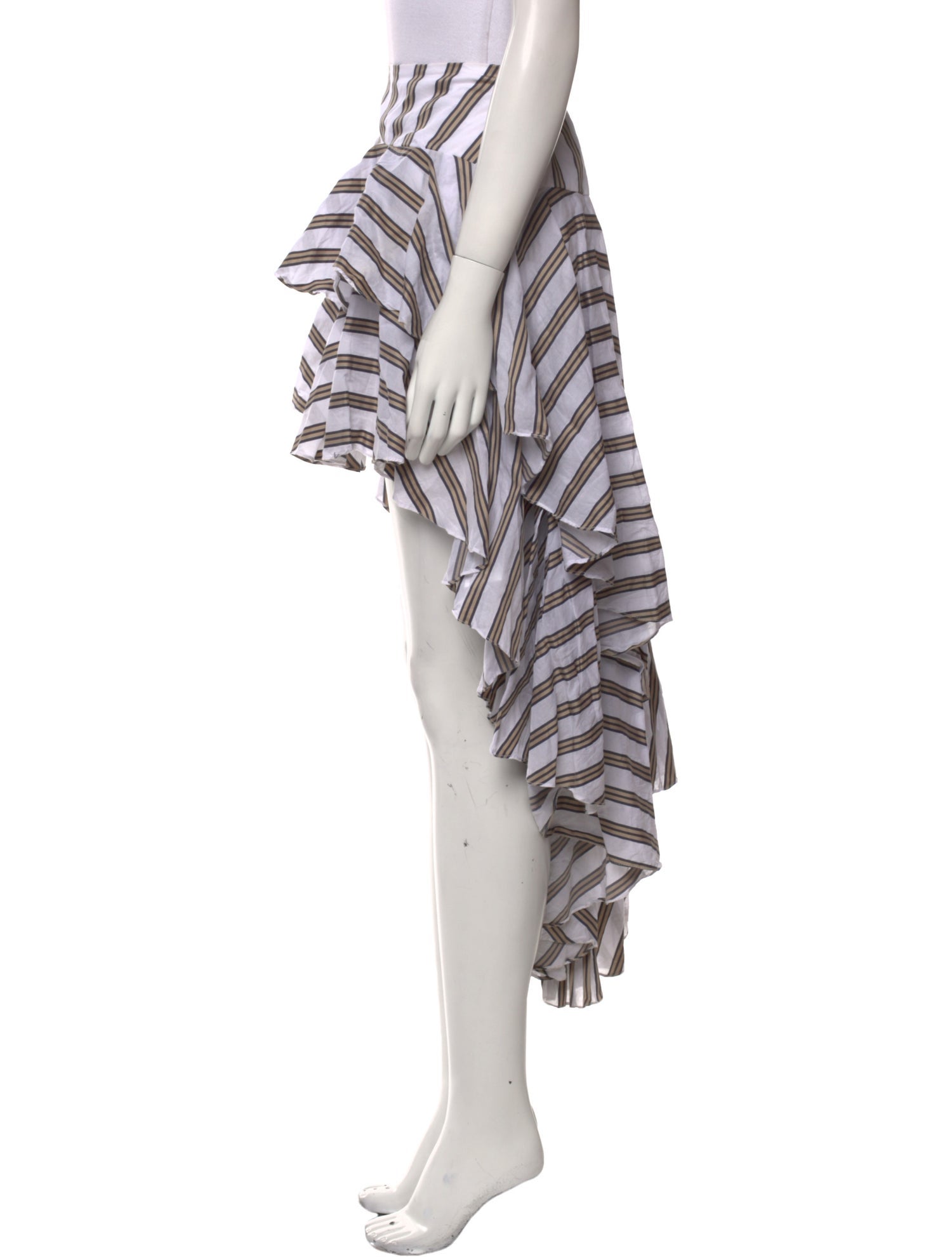 Caroline Constas Striped Midi Length Skirt