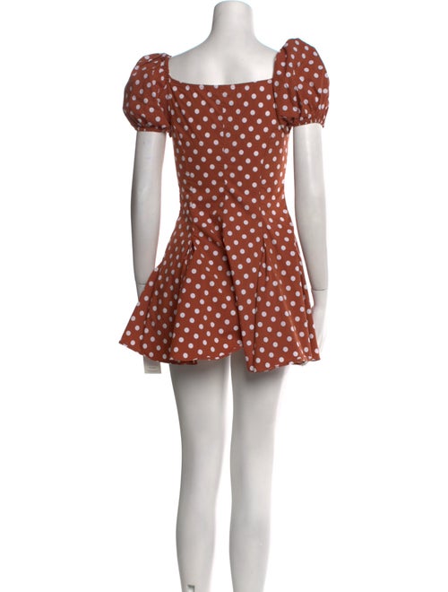 Caroline Constas Polka Dot Print Scoop Neck Romper