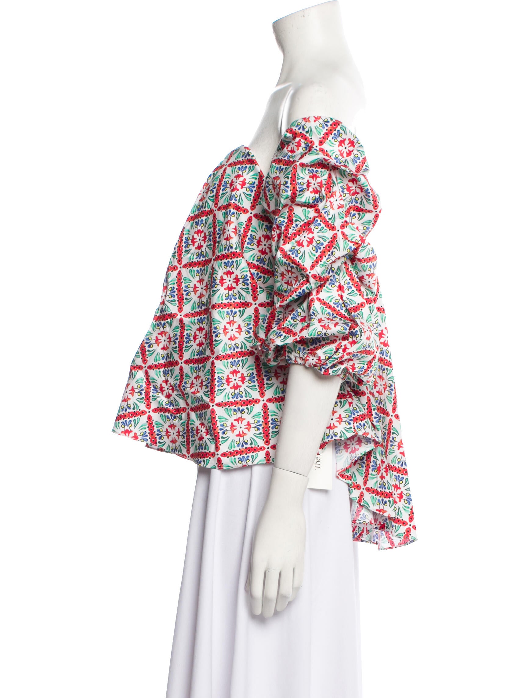 Caroline Constas Printed Off-The-Shoulder Blouse