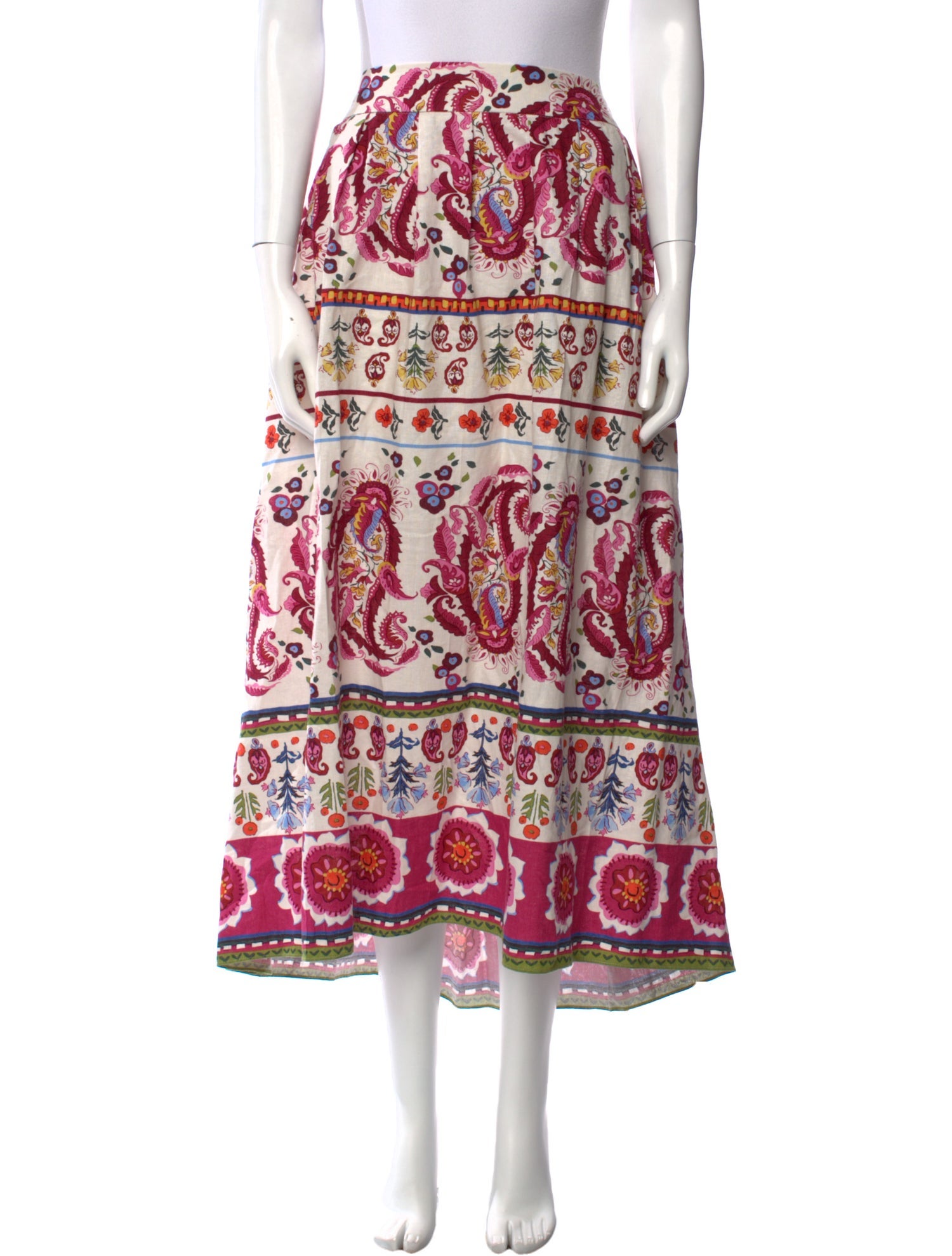 Caroline Constas Paisley Print Midi Length Skirt w/ Tags