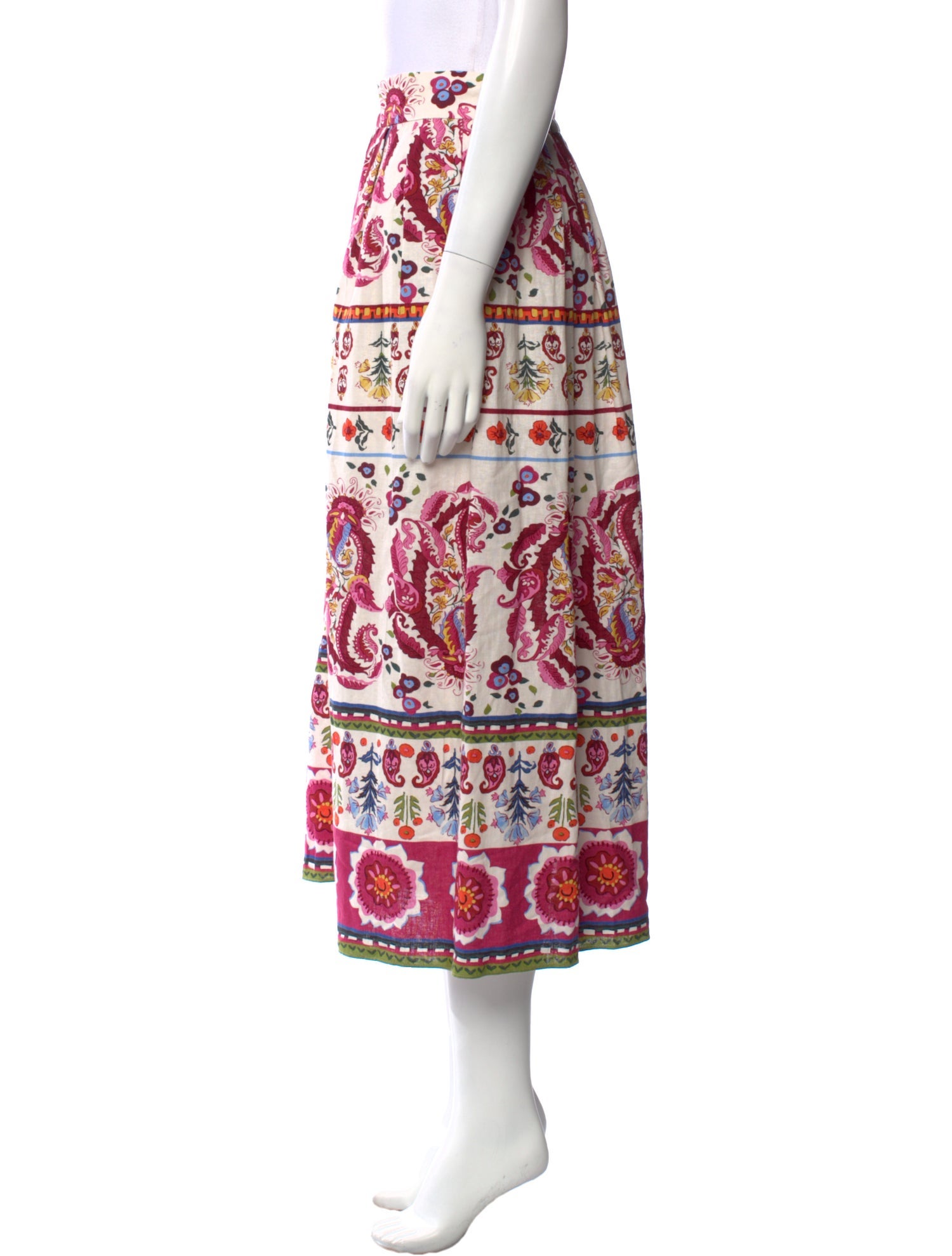 Caroline Constas Paisley Print Midi Length Skirt w/ Tags