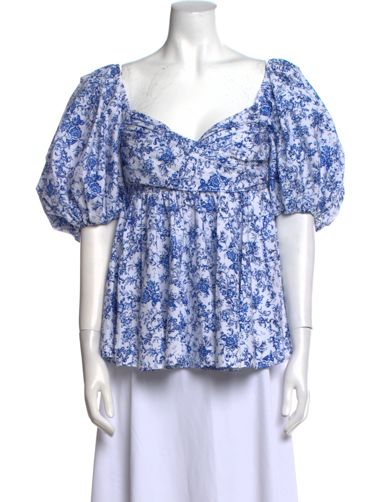 Caroline Constas Floral Print V-Neck Blouse w/ Tags