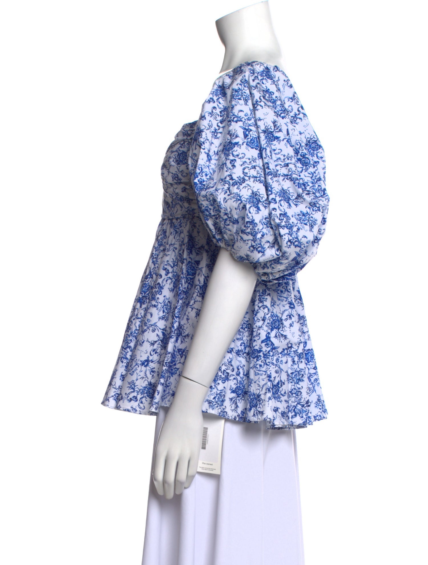 Caroline Constas Floral Print V-Neck Blouse w/ Tags