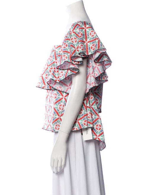 Caroline Constas Printed Square Neckline Blouse