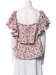 Caroline Constas Printed Square Neckline Blouse