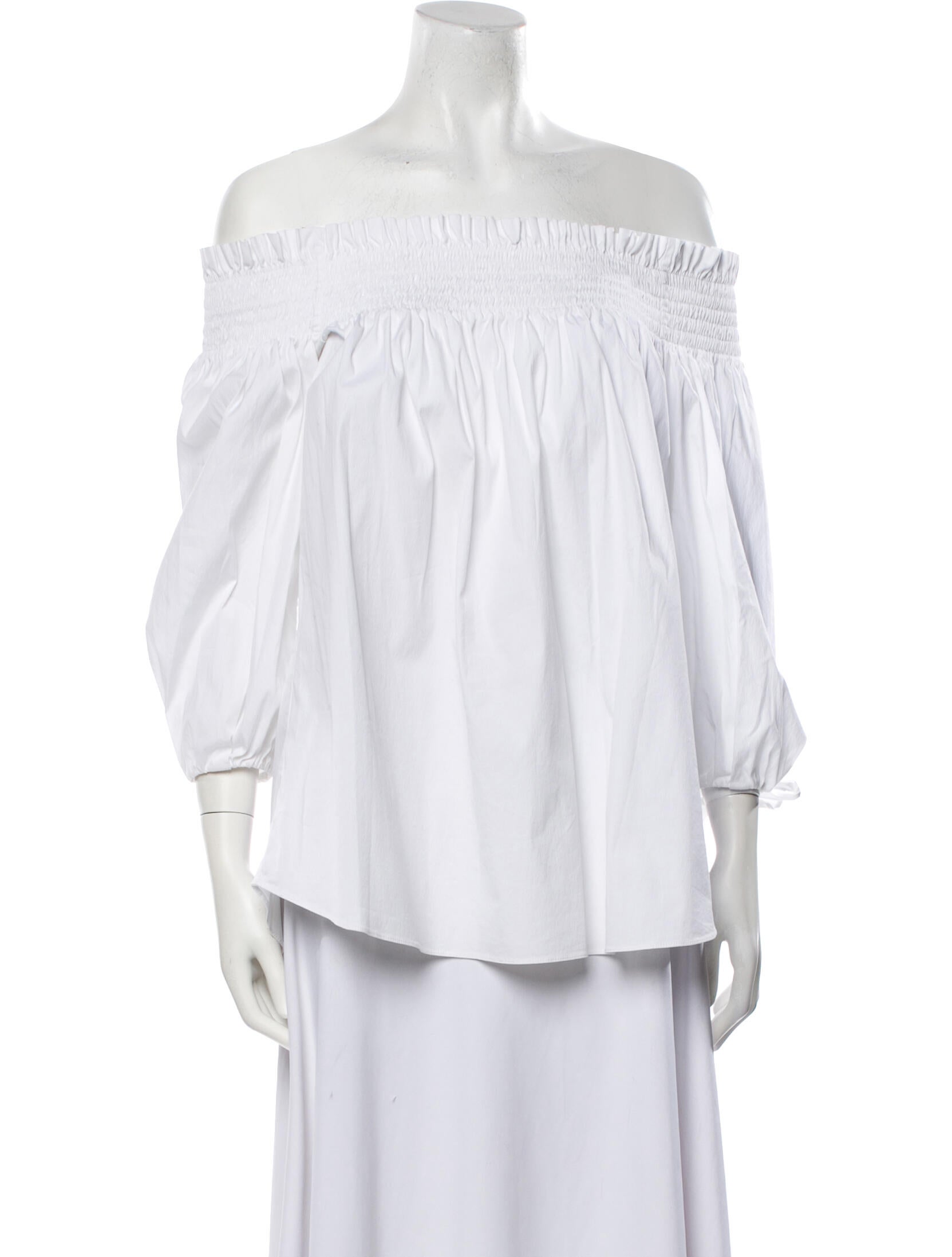 Caroline Constas Off-The-Shoulder Three-Quarter Sleeve Blouse