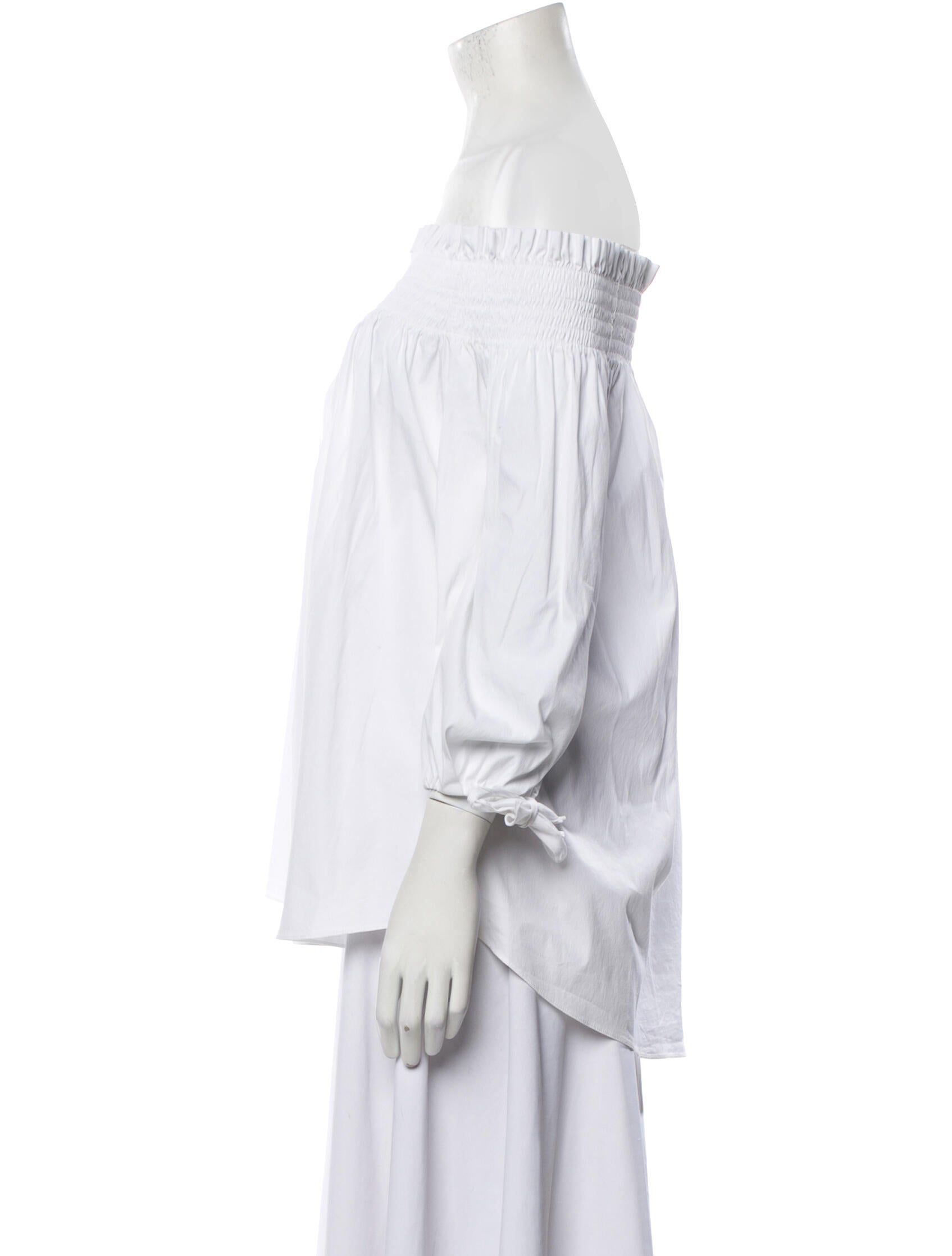 Caroline Constas Off-The-Shoulder Three-Quarter Sleeve Blouse