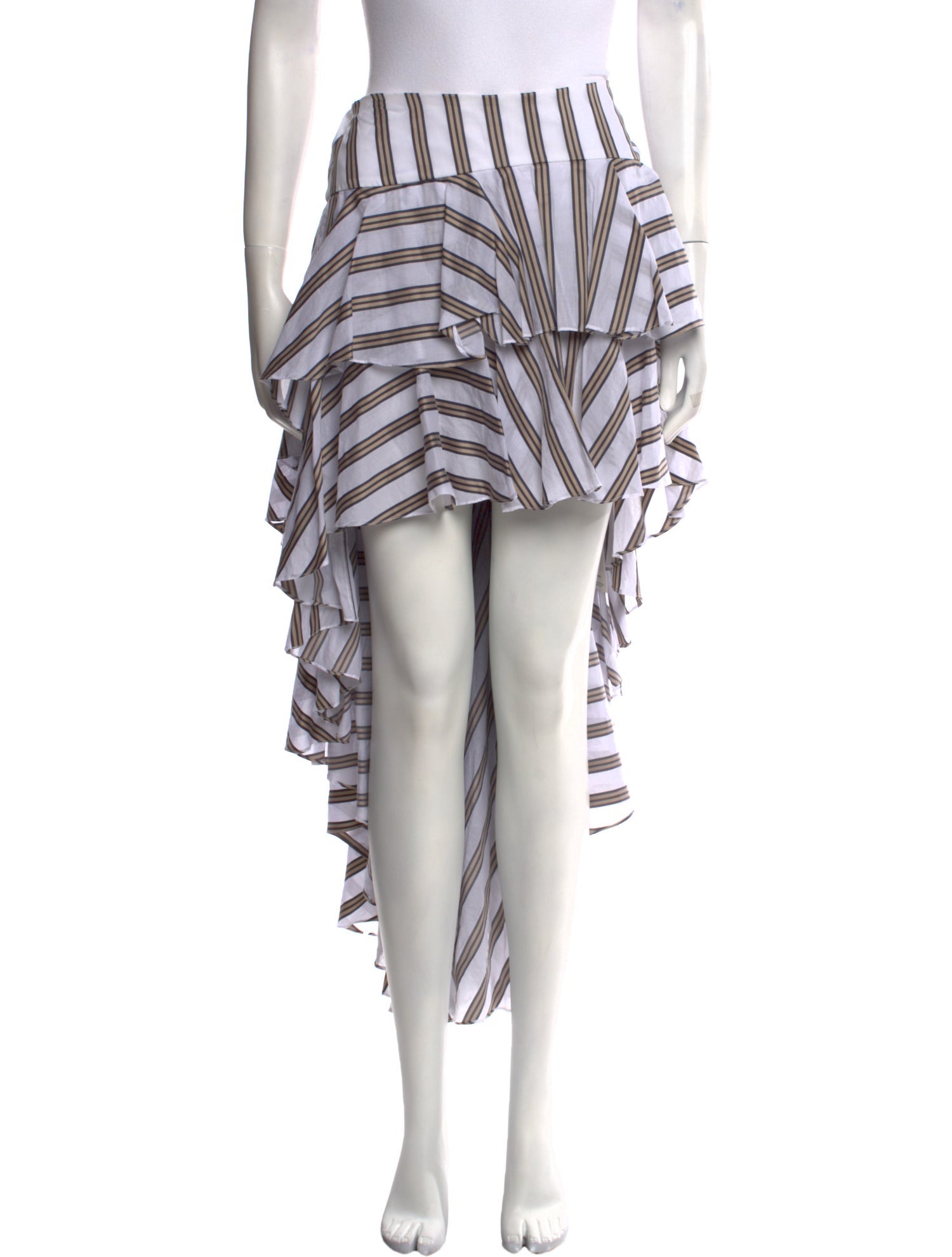 Caroline Constas Striped Midi Length Skirt