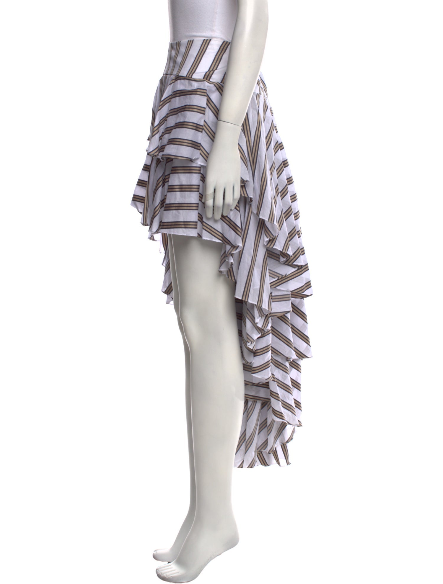 Caroline Constas Striped Midi Length Skirt