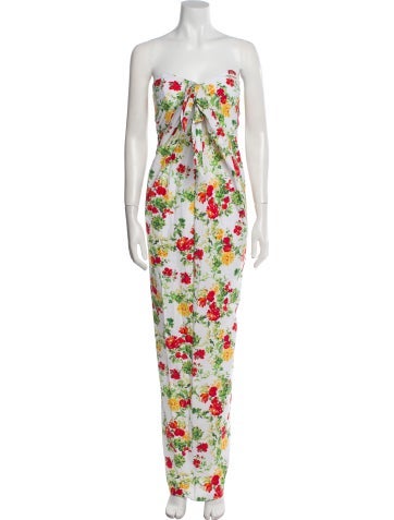 Caroline Constas Dresses Floral Print Long Dress XS