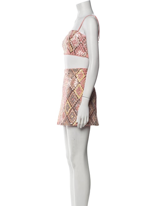 Caroline Constas Sequin Embellishments Skirt Set