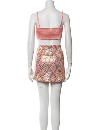 Caroline Constas Sequin Embellishments Skirt Set
