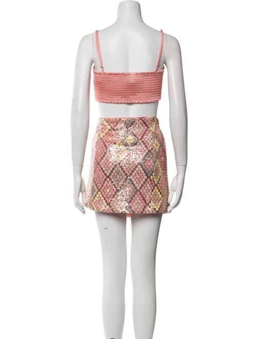 Caroline Constas Sequin Embellishments Skirt Set