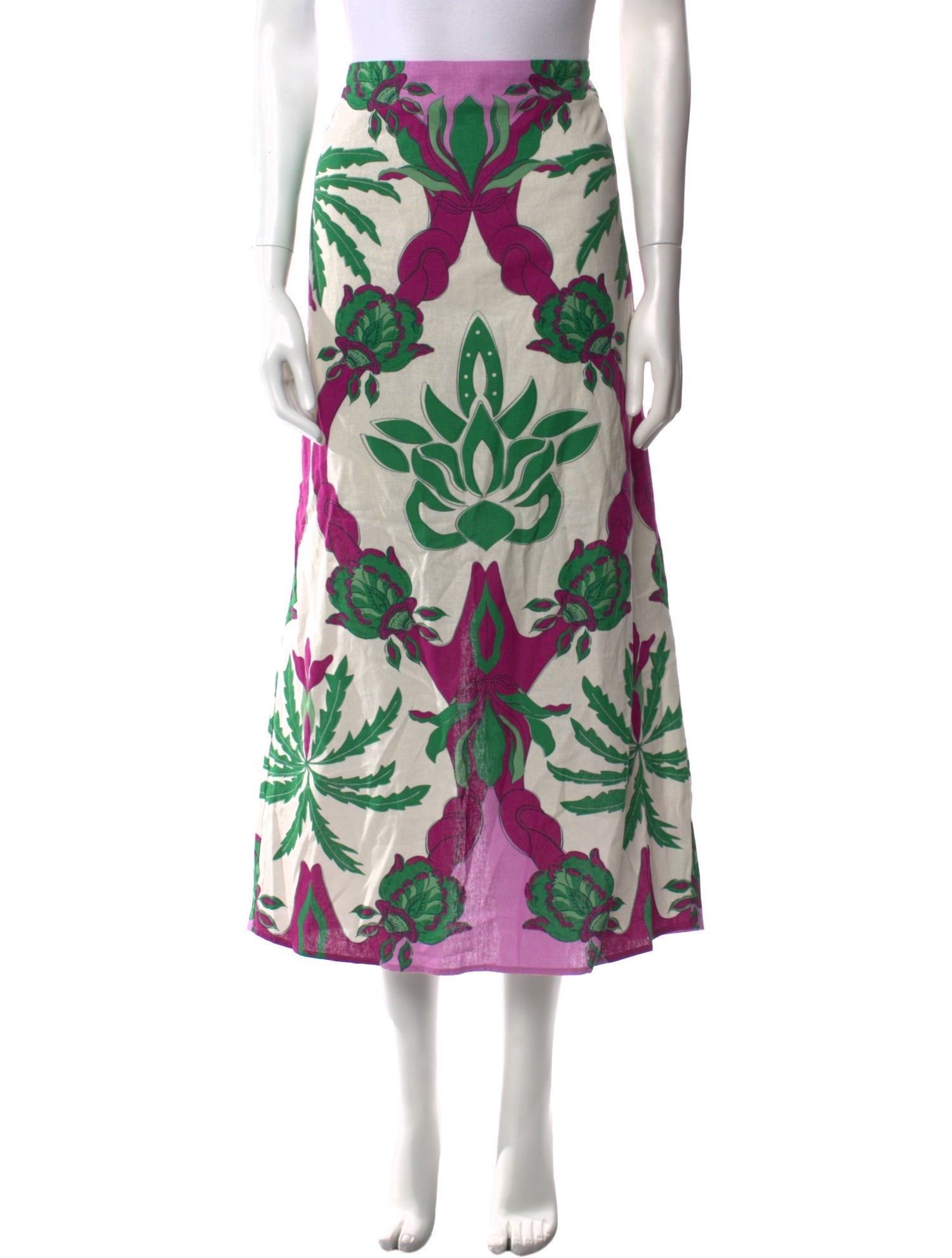 Caroline Constas Floral Print Midi Length Skirt