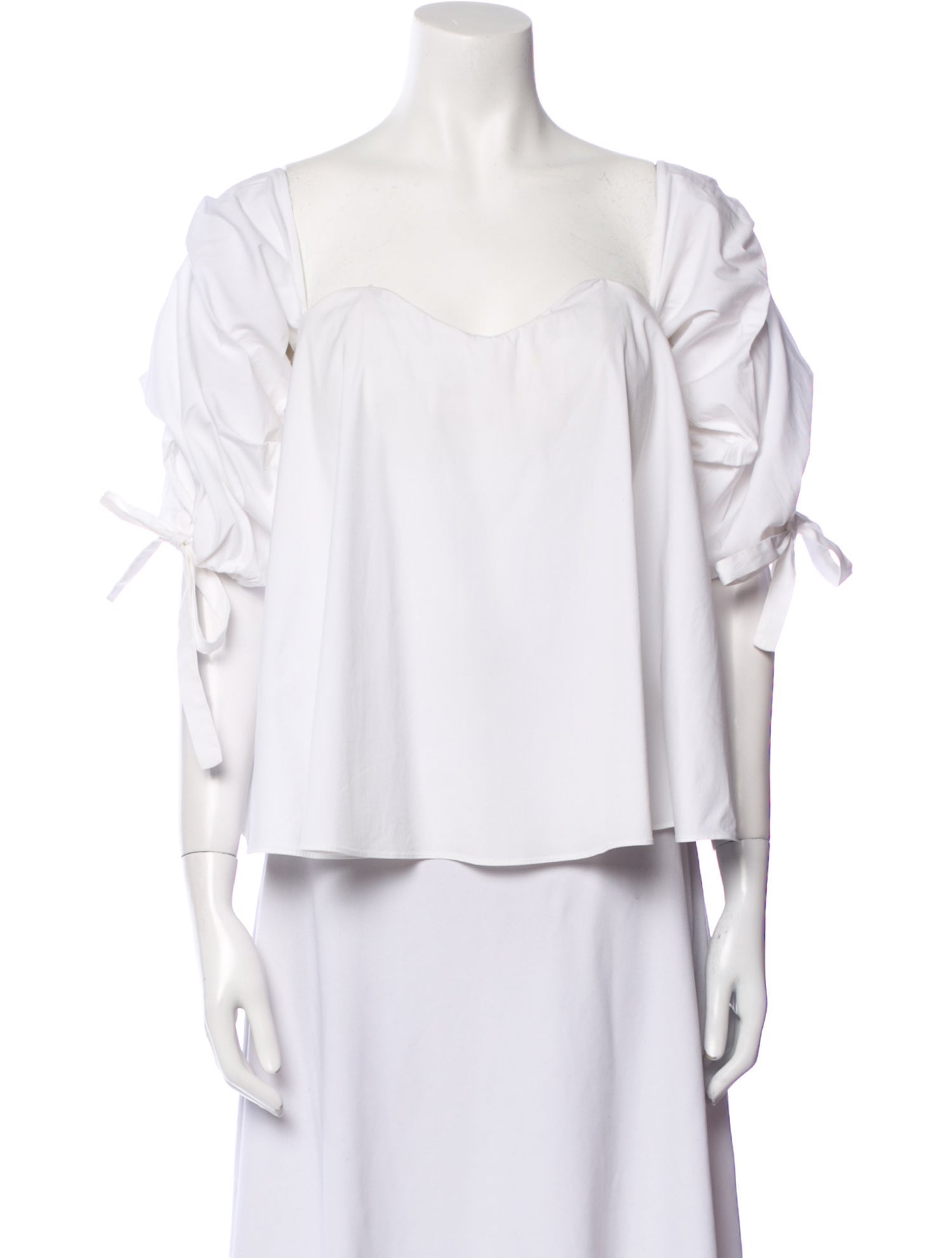 Caroline Constas Square Neckline Three-Quarter Sleeve Blouse