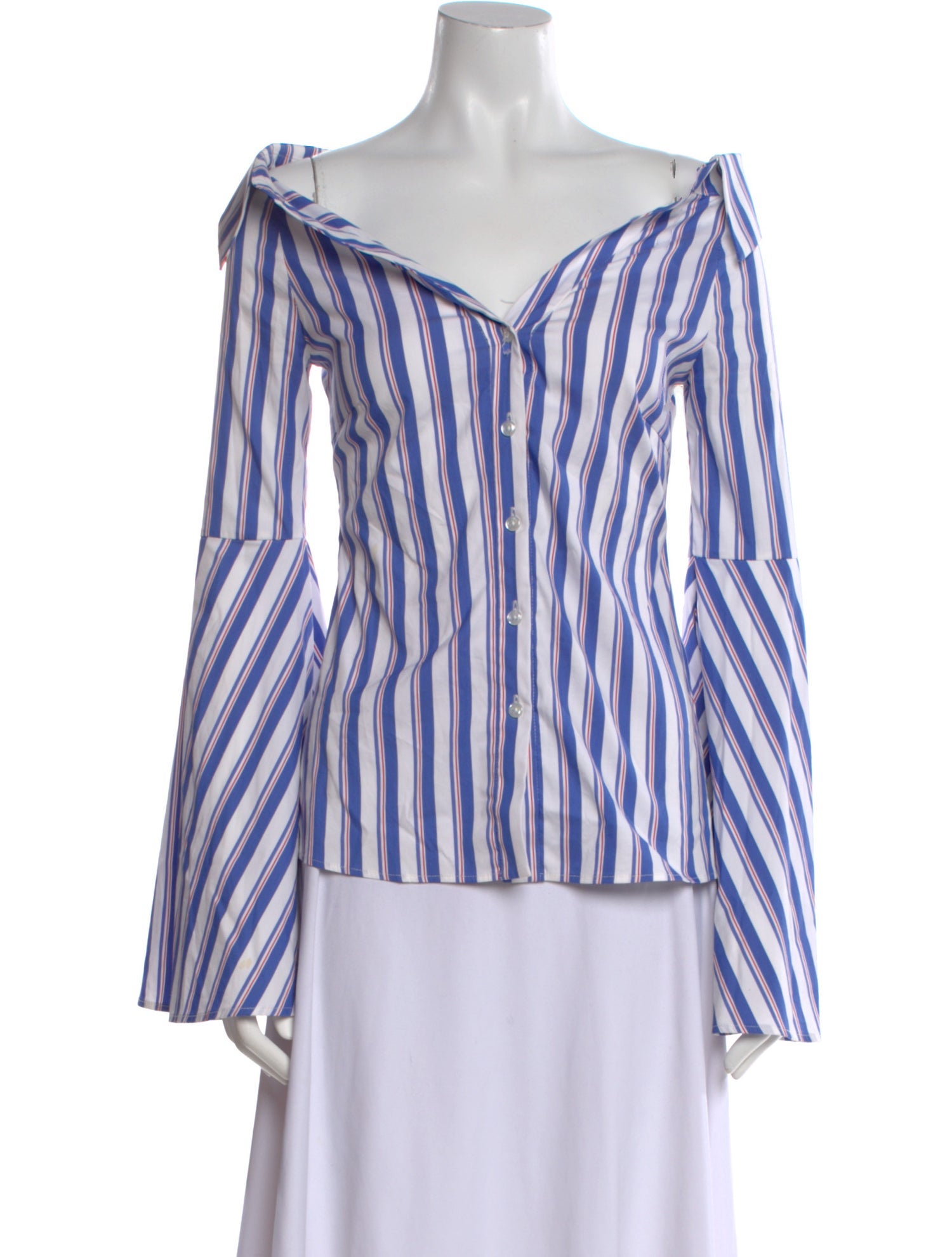Caroline Constas Striped Off-The-Shoulder Blouse