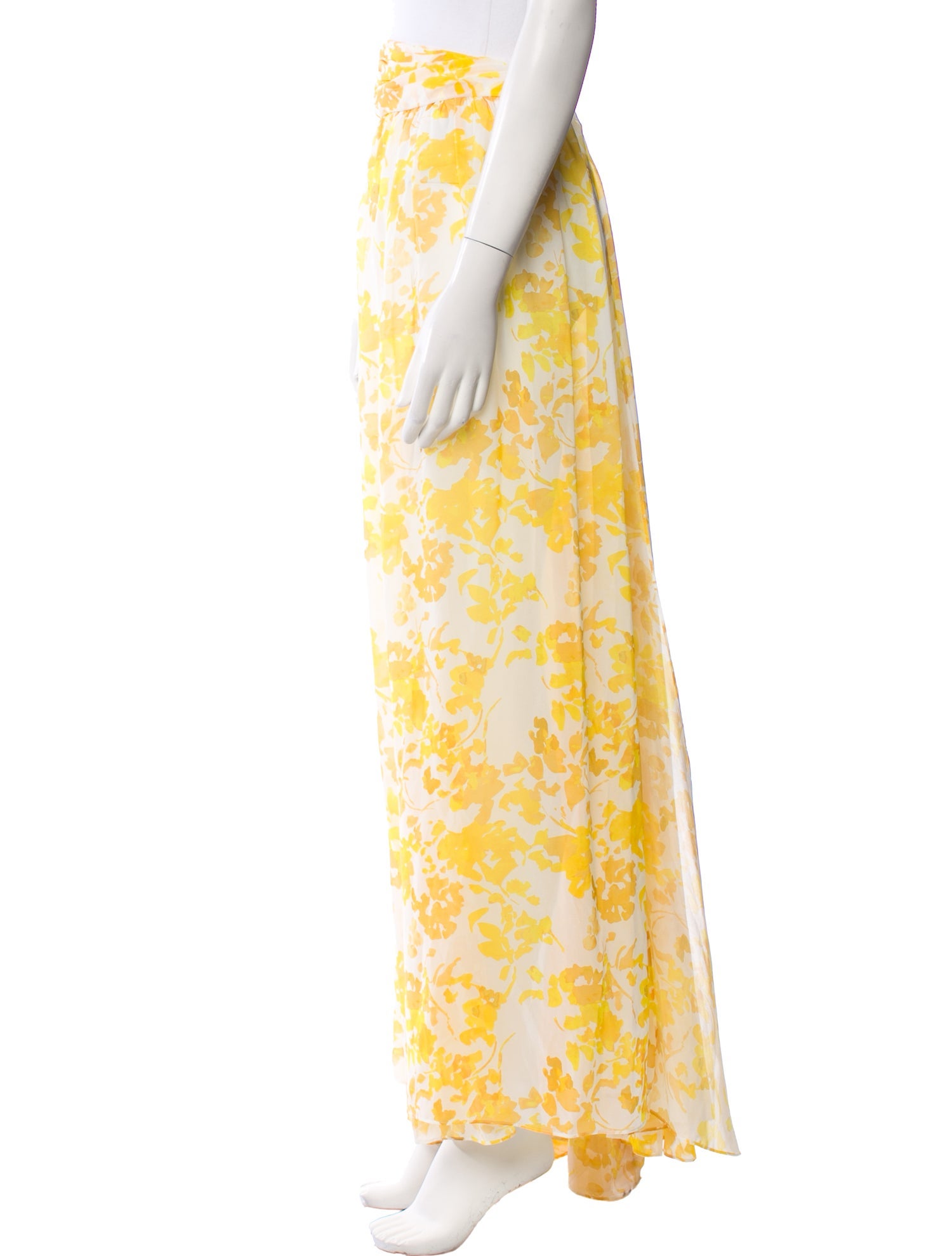 Caroline Constas Floral Print Long Skirt