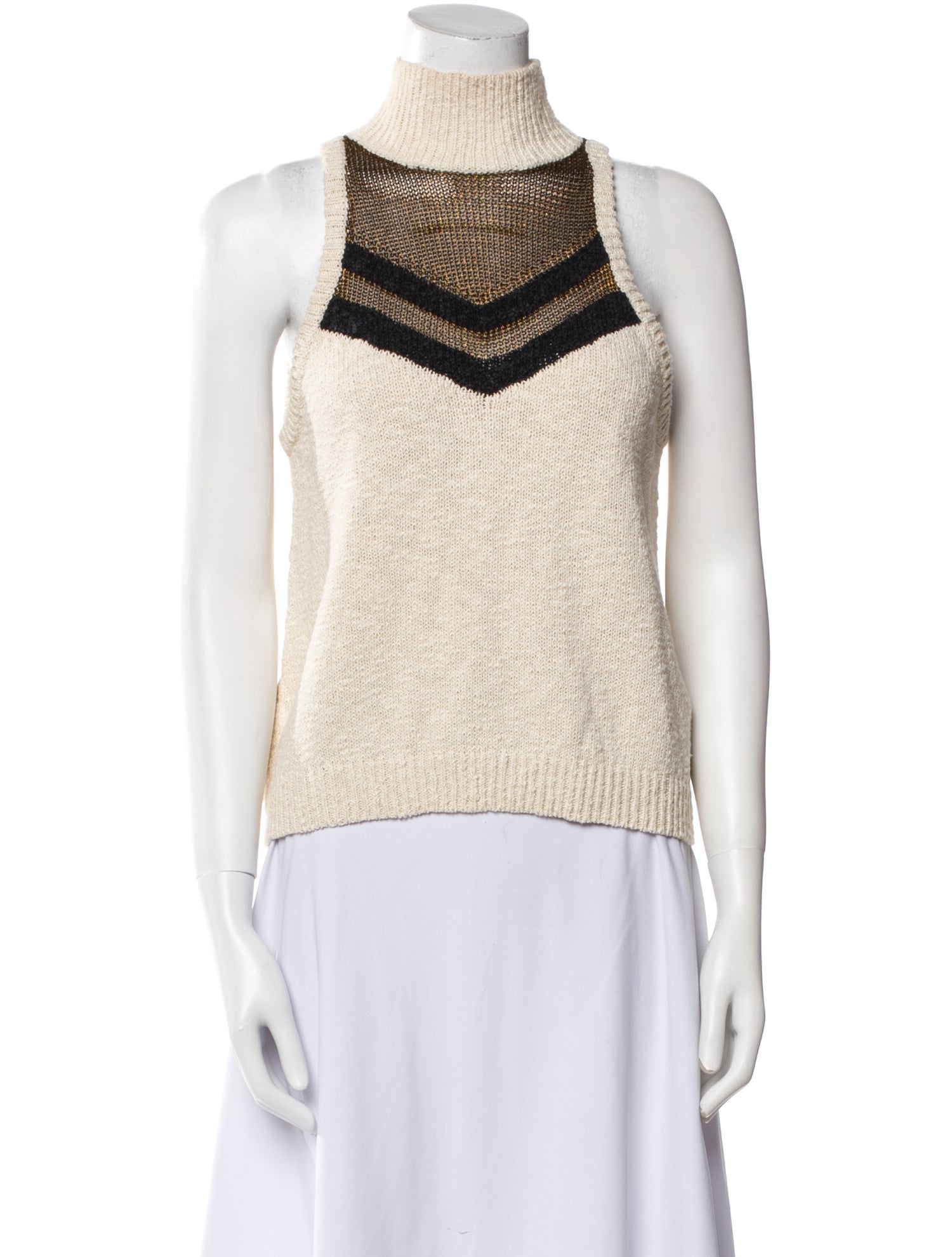 Caroline Constas Colorblock Pattern Turtleneck Sweater