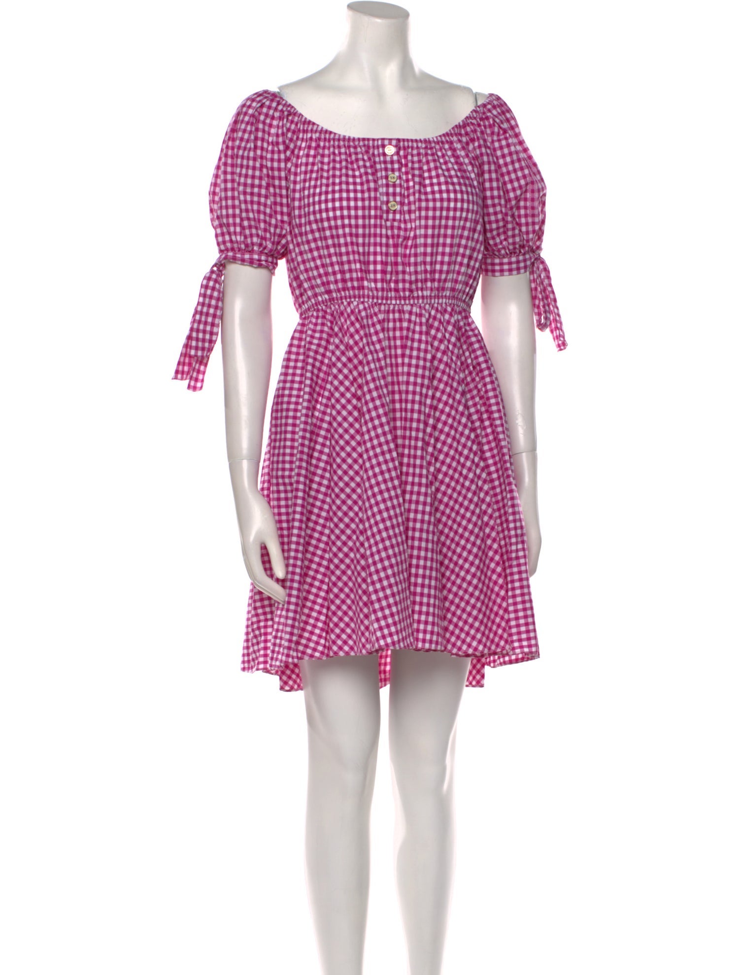 Caroline Constas Plaid Print Mini Dress