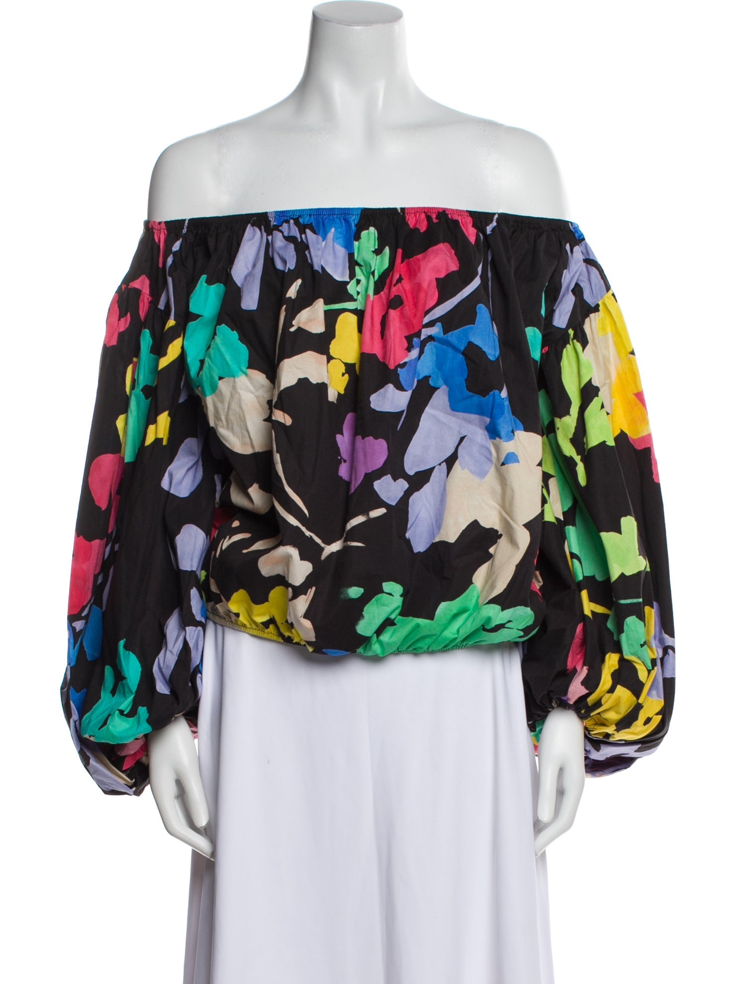 Caroline Constas Floral Print Off-The-Shoulder Blouse
