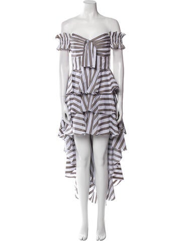 Caroline Constas Dresses Striped Long Dress S