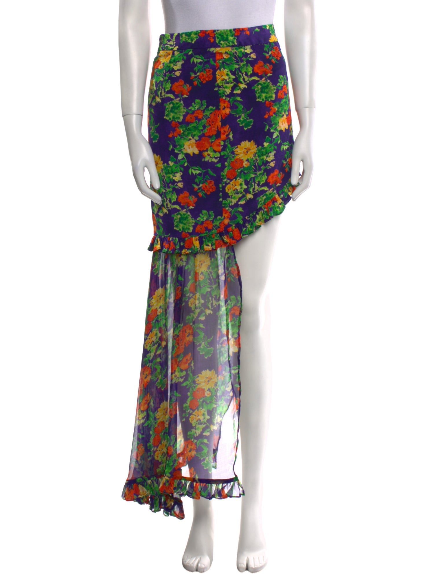 Caroline Constas Silk Midi Length Skirt