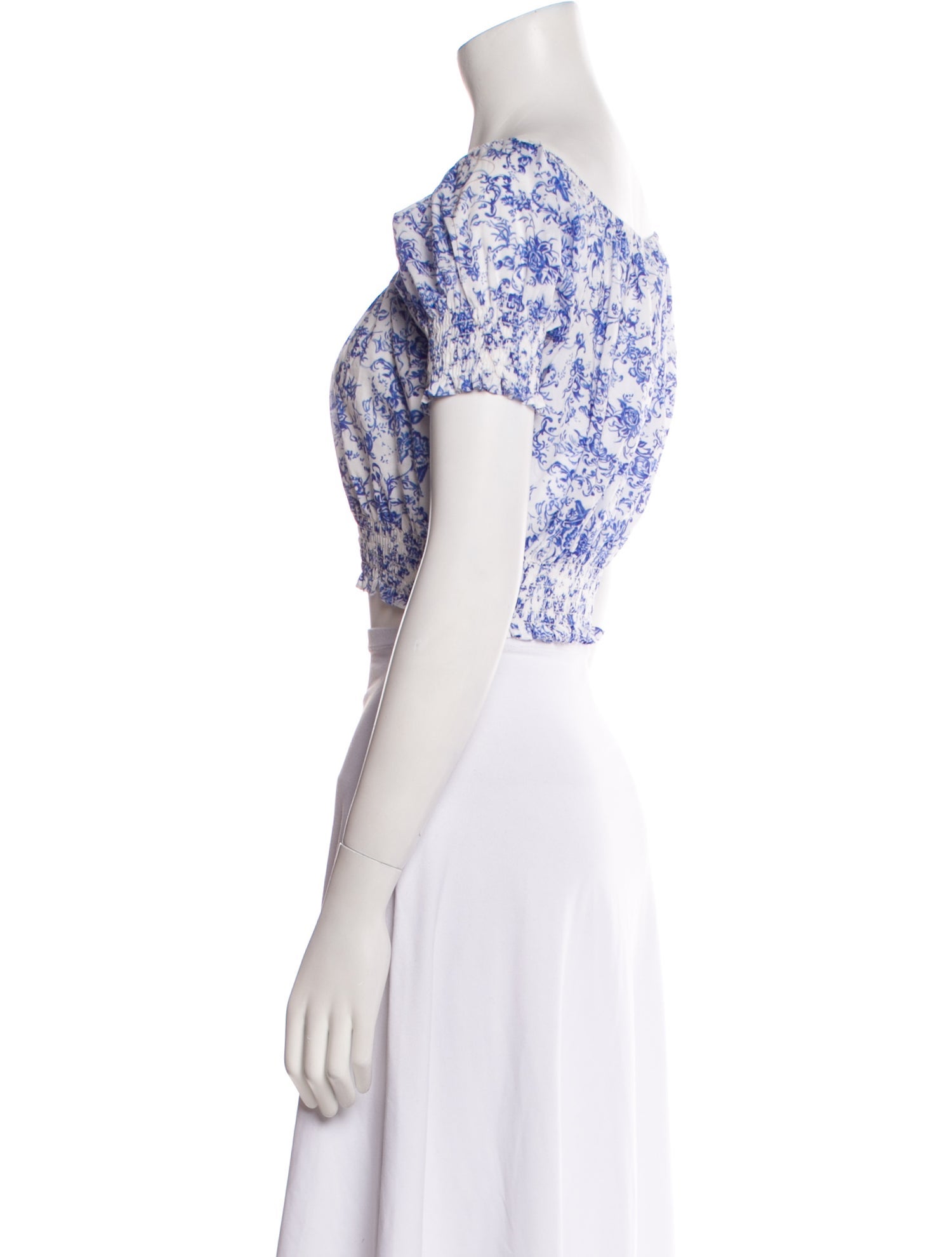 Caroline Constas Floral Print Scoop Neck Crop Top w/ Tags