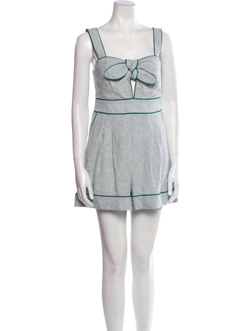 Caroline Constas Linen Striped Romper
