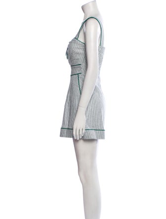 Caroline Constas Linen Striped Romper