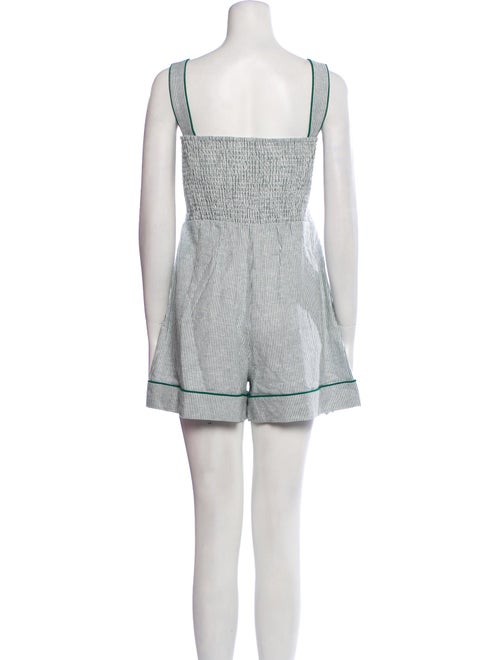 Caroline Constas Linen Striped Romper